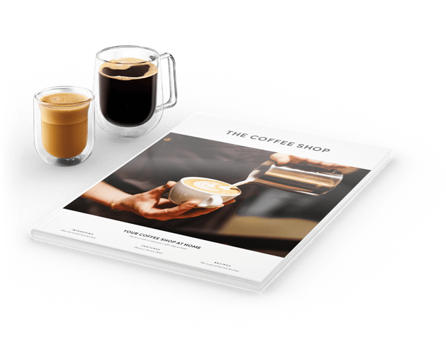 Magazine with Dolce Gusto cups