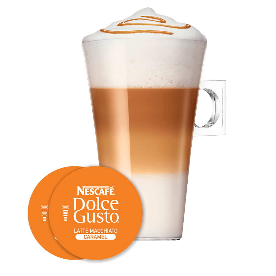 لاتيه ماكياتو كاراميل NESCAFÉ® Dolce Gusto® كبسولات القهوة